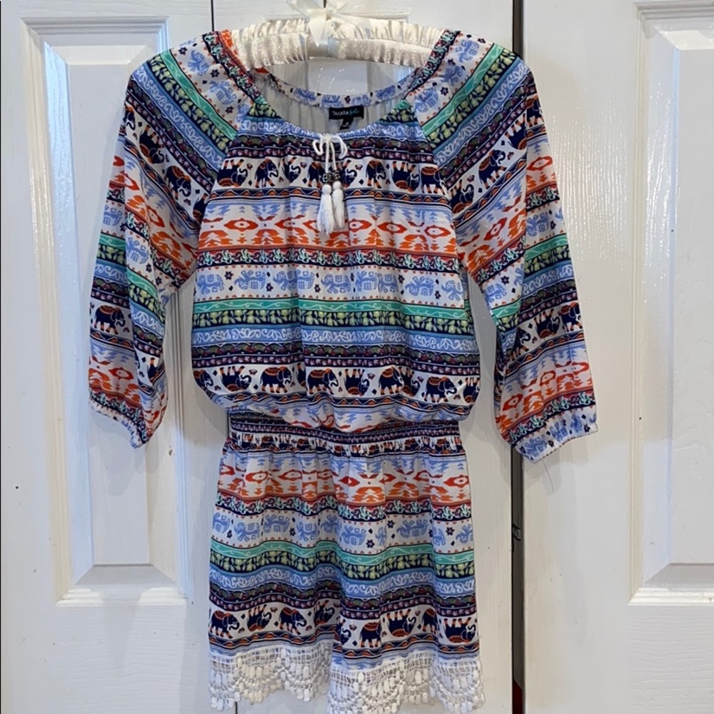Multicolor Takara Girls Lacy romper
